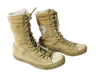Converse shoes, Converse high tops, Lace up boots, Suede Converse, Leather sneakers, Vintage leather sneakers, Leather / EUR 38, US 8 ,UK 6