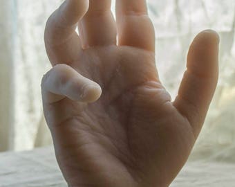 Pose-able Right Silicone Male Mannequin Hand - Display Model Prop - Large