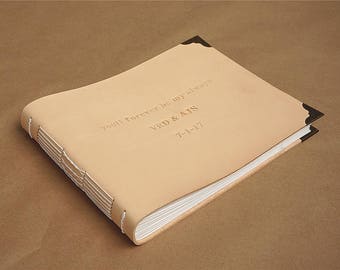 Personalized Leather Photo Album/Custom Wedding Guest book/wedding Scrapbook/Baby Shower Guest Book/Bridal Shower book