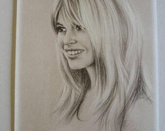 Portrait of Brigitte Bardot Reproductionsur A4 art paper