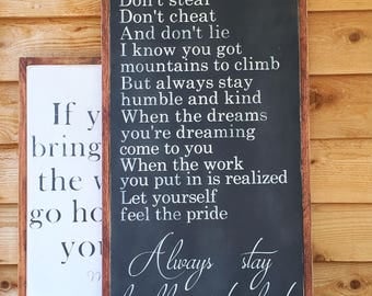 Humble and Kind Sign-Always Stay Humble and Kind- Large Wood Sign- Humble and Kind Sign- Boy's Bedroom Decor- Graduation Gift
