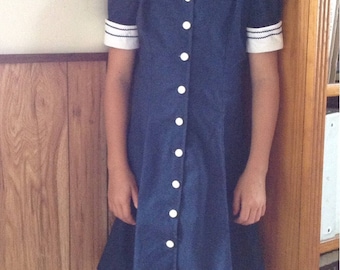 1940's Girls Sailor Style Dress size 8