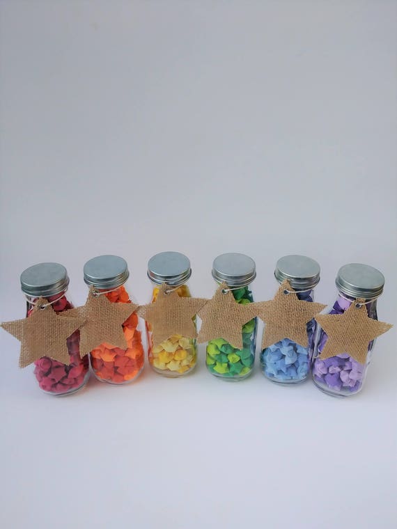 Rainbow Lucky Stars Jar Lucky Origami Stars Jar of Stars