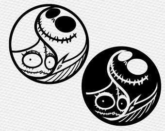 jack and sally SVG Clipart Cut Files Silhouette Cameo Svg for Cricut and Vinyl File cutting Digital cuts file DXF Png Pdf Eps vector clip