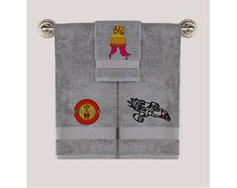 Firefly Serenity and Jayne Beanie Towel, Custom Embroidered Hand Towels