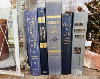 Old Books - Pretty Blue Mid-Century Mix