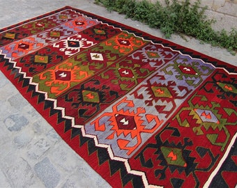Vintage Turkish Kilim Rug, Vintage Konya Kilim, Home Docer, Home Living, Decorative Rug, Vintage Turkish Kilim, Kilim, Kilim Rug