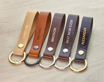 Keychain Leather, Keychain Custom, Leather Keychain for Student , Name Key Tag, Cute Key Fob, Name Key Tag, Leather Key Fob, Name Stamped