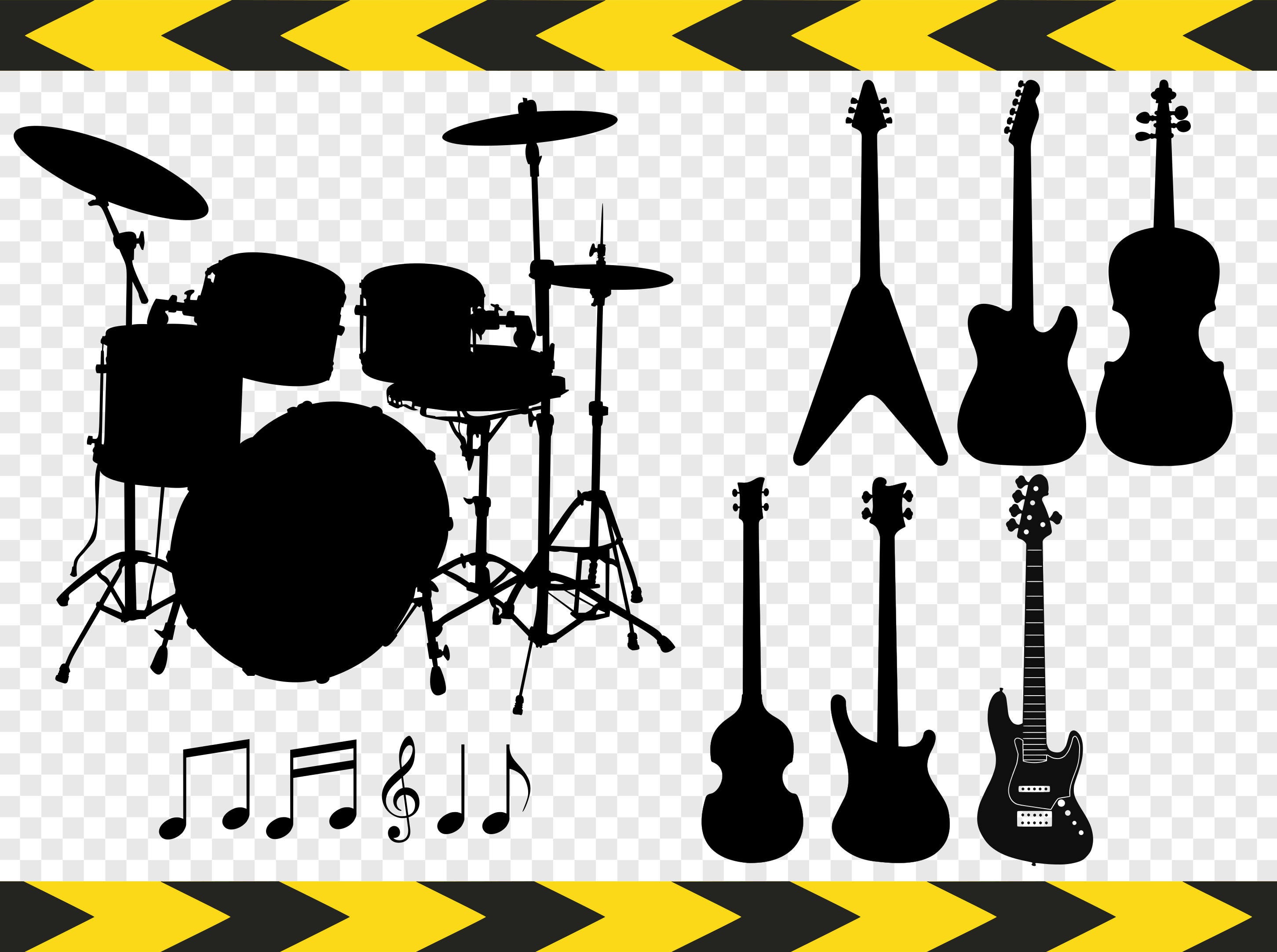 Guitar svg Drum Music notes svg Bass Electric guitar ...