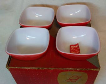 NOS Pyrex Red Hostess set