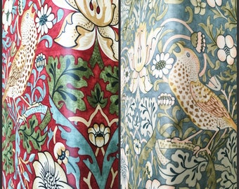 Strawberry Thief laminated cotton fabric - William Morris fabric - like oilcloth - Art Nouveau fabric - tablecloth - William Morris print