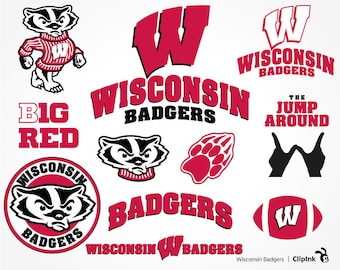 Wisconsin Badgers svg, Wisconsin svg, Badgers clipart, B1G digital files – svg, eps, png, dxf, pdf. Decor Stencil Cut Print Mug Shirt Decal