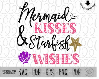 Mermaid SVG, Starfish svg, Ariel svg, new baby svg, baby svg, summer svg, little mermaid svg, svg files for cricut