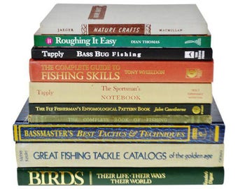 Vintage Fishing, Birding and Outdoors Coffee Table Books - Group of 10