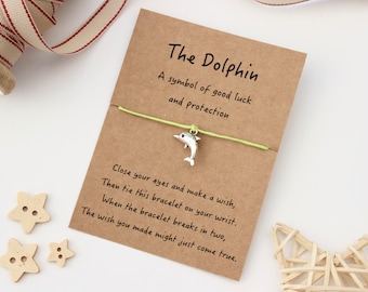 Dolphin Wish Bracelet, Dolphin Jewellery, Dolphin Friendship Bracelet, Good Luck Bracelet, Ocean Jewellery, Dolphin Gift, Good Luck Gift