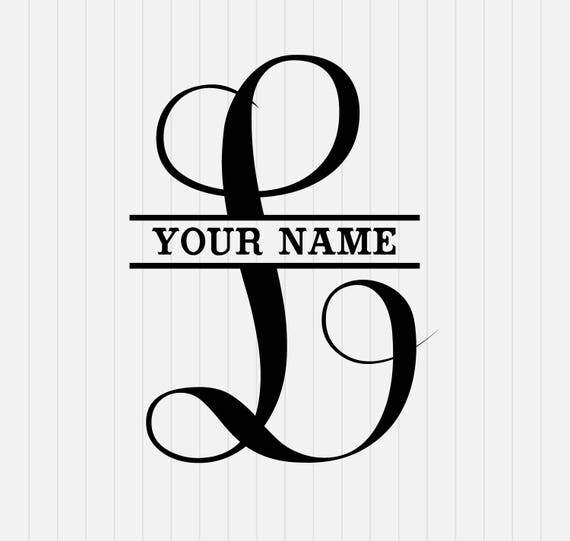 Download L Split Monogram SVG Split letter L Svg Divided Initial