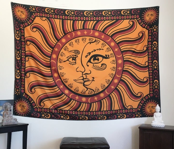 New Sun and Moon Wall Hanging Tapestry 80 x 60 inches