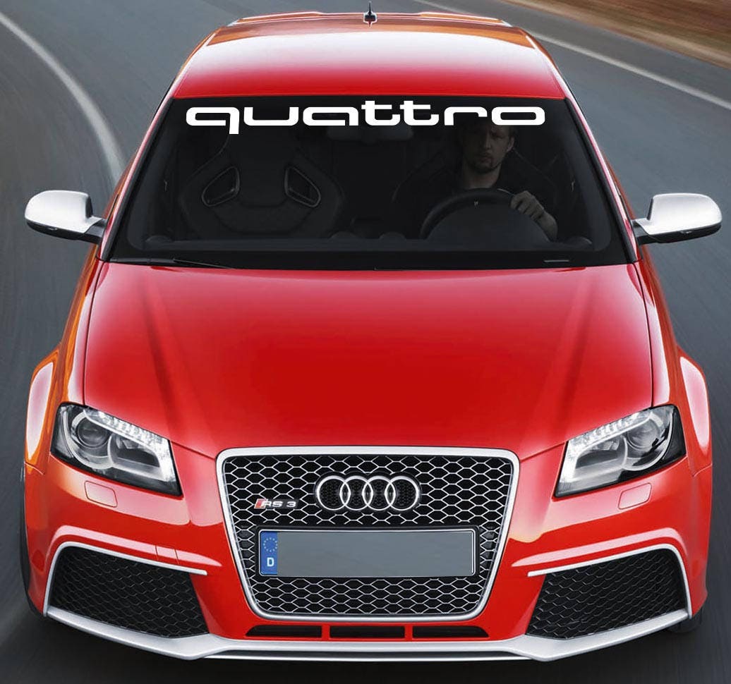 AUDI QUATTRO Car Vinyl Sticker Windshield Banner JDM Decal
