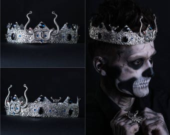SNAKE CROWN Male Crown, Medusa Crown, Snake Silver Tiara Snake Crown Tiara Silver Crown Costume Crown Gothic Crown Evil Witch Crown Tiara