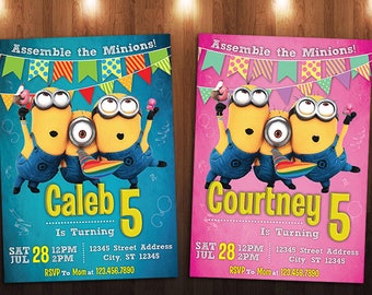 Minions Birthday Invitation, Despicable Me Invitation, Boy Invitation, Girl Invitation Custom Personalized Printable Digital Invite