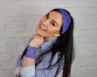 Summer Outdoors Summer Party Lace Cuff Bracelet Lace Headband Lace Wrist Cuff Lace Band Lace Jewelry Headband Hippie Headband hwU7023
