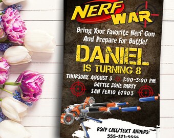 NERF Invitation, NERF Party Invitation, NERF Invite, Nerf Birthday, Nerf Birthday Invite, Nerf Party, Nerf Birthday Invite, Nerf printable