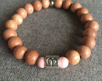 Aries Rosewood and Pink Magnesite Beaded Bracelet