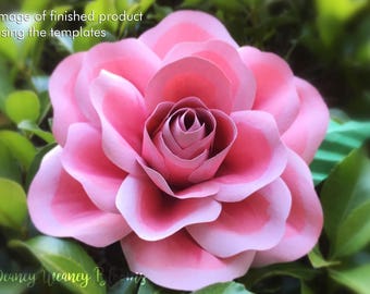 SVG and DIGITAL Paper rose template, paper flower svg cut file, paper roses cut out template with link to video tutorial, pattern cut file