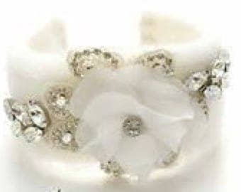 Stunning tulle and rhinestone intage bridal cuff