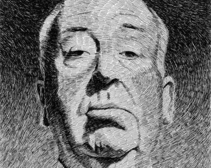 Framed Alfred Hitchcock Print 11x17 Black Slim