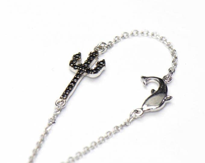 Dolphin & Pitchfork Silver Charm Bracelet