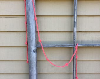Crochet Garland in Coral Pink || 6 Ft. || Party Decor || Home Decor