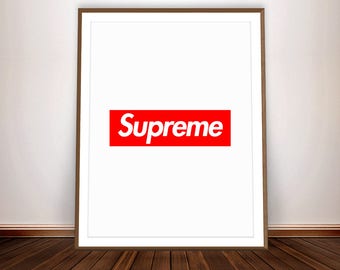 Digital Print * Supreme Poster Supreme Box Logo Vogue Poster Supreme Art Supreme Print Red Art Supreme Wall Art Fashion Poster Printable