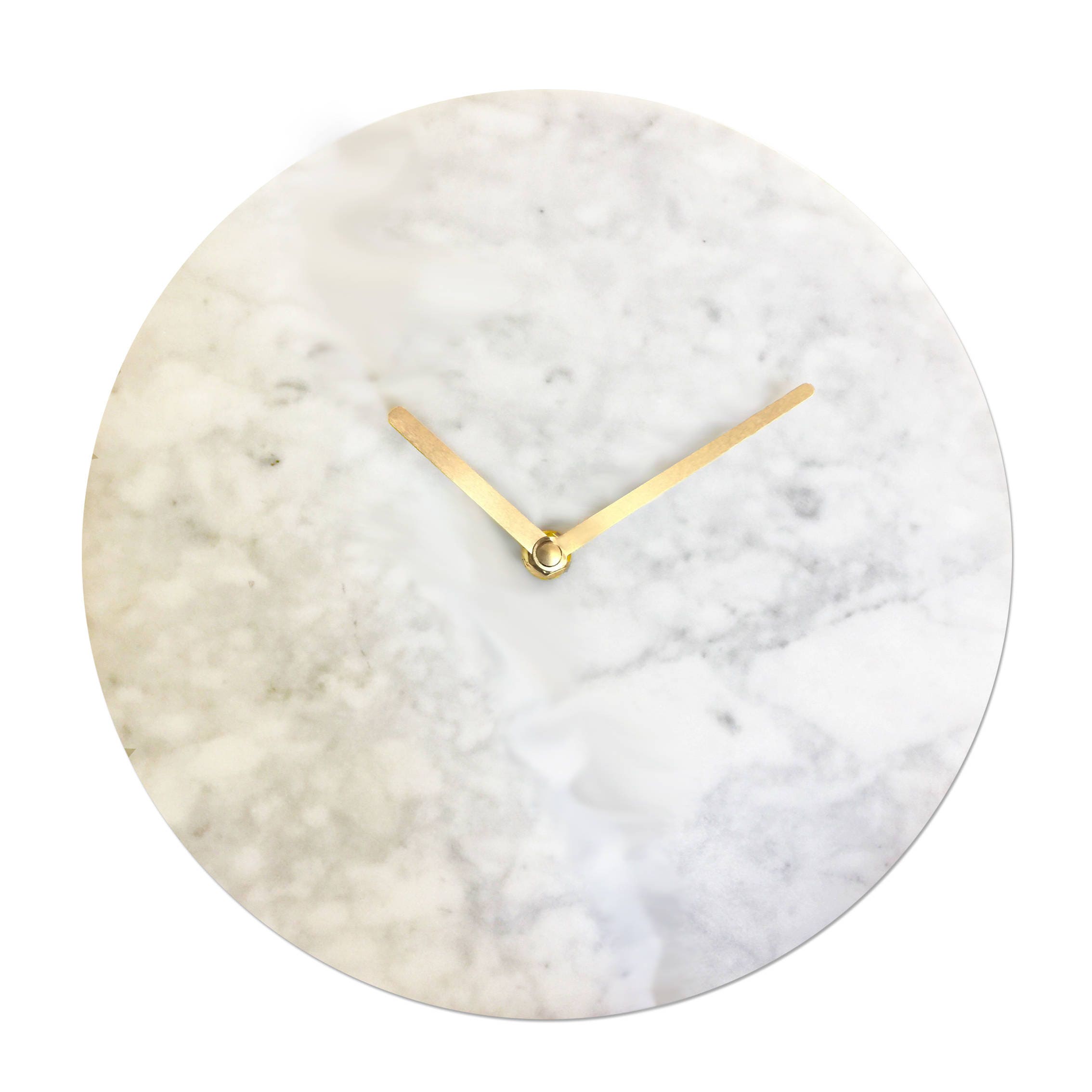 Luxury Modern Marble Wall Clock White Silent Quartz Movement