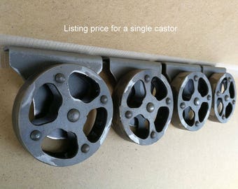 Industrial furniture metal castors casters with cast iron caster wheel vintage 12 cm p