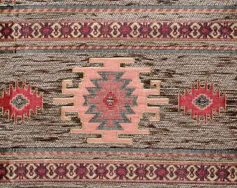 Brown Chenille Fabric,Carpet Fabric,Ethnic Fabric,Kilim Fabric,Woven Fabric,Jacquard Fabric,Upholstery Fabric,Geometric Fabric
