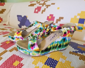 Tie-Dye Heels - Summer Sandals - Size 10
