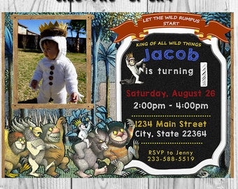 Where The Wild Things Are Invitation, Where The Wild Things Are Party Invite, Where The Wild Things Are, Where The Wild Things Are Invite