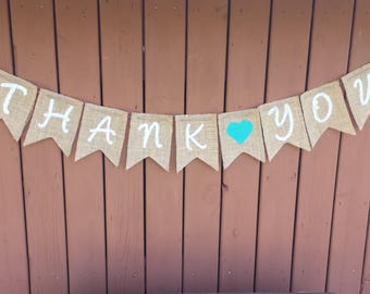Thank You Banner - Wedding Decor - Photo Prop - Wedding Banner - Wedding Photo Prop