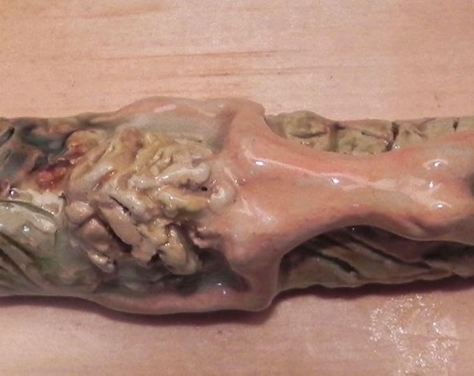 Handmade Ceramic Collective sleeping Surfer Guy on Pipe Original One of a Kind Porcelain Pipe 5 inches by Gennaro Rango
