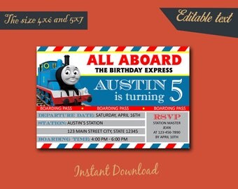 Thomas The Train Editable Invitation / Thomas The Train Birthday / Thomas The Train Birthday Invitation / Thomas Editable-411