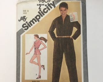 Simplicity 9807 Vintage Pattern Womens Jumpsuit or Romper Size 12 UNCUT