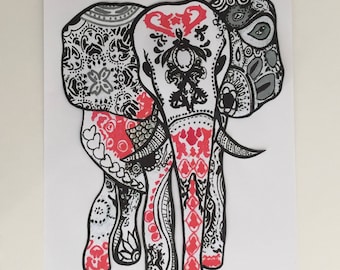 Textile transfer transfer elephant ethnic elephant, elephant, elephant, Joce150652creaconcep ethnic, thermo transfer