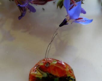 Pendant, "Lucille", cold porcelain, OOAK