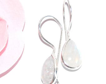 Earrings in 925 sterling silver and Moonstone