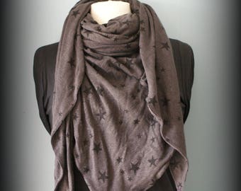 Châle Trendy Brown Stars Etole foulard écharpe cheich