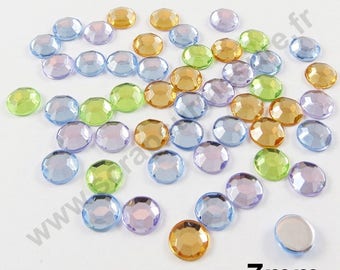 Paste rhinestone round - PASTEL - 7mm - x 50pcs