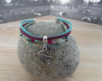 Bracelet multi strand multi-material "Big back"