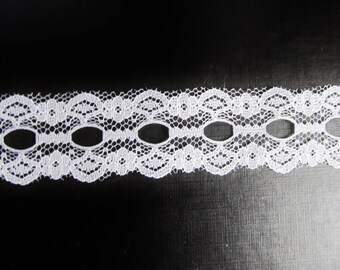 One meter of lace white openwork 27 mm wide