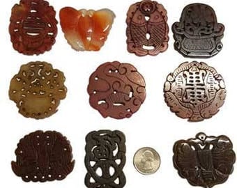 Carved Soapstone Pendants